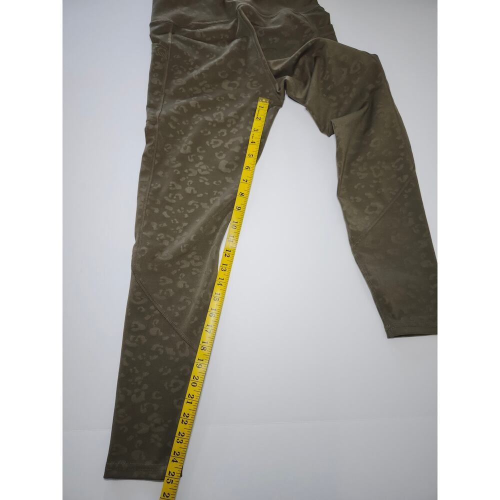 BSP Leggings Women's Olive Green Sz M Spandex Athlesure Sporty Leopard Print - Picture 7 of 9